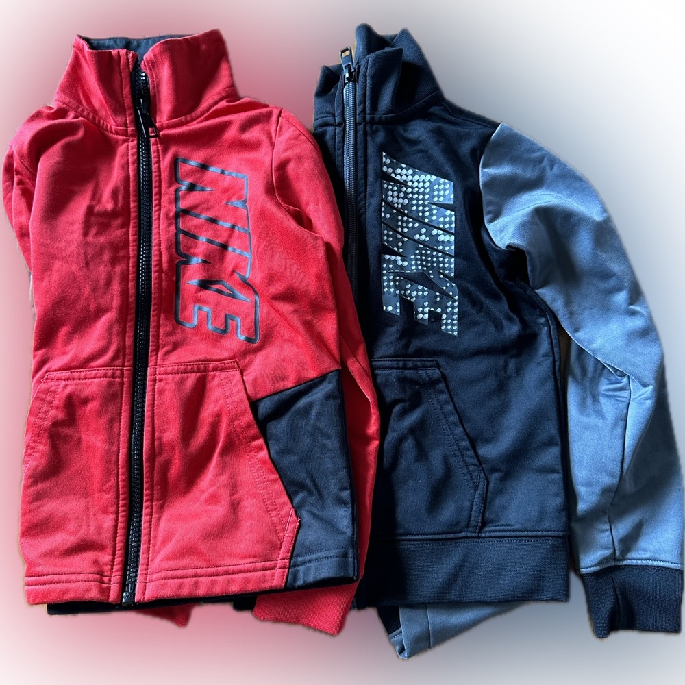 Boys Nike track jackets size 4/XS RED AND BLACK